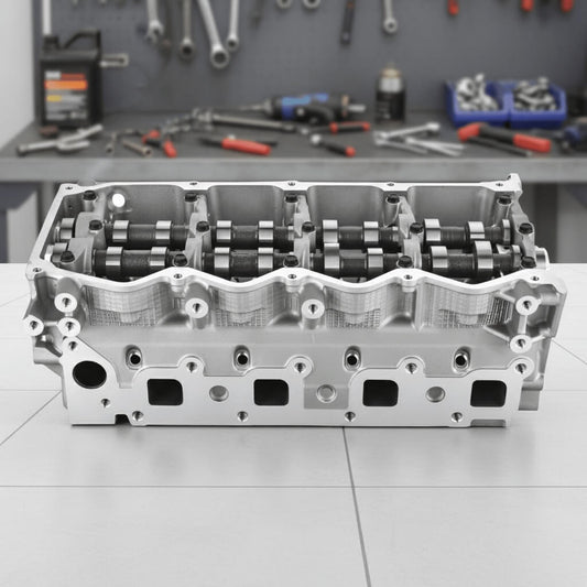 Nissan Navara YD25 complete cylinder head bench view