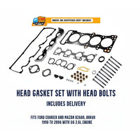 Ford Courier Mazda B2600 G6 Head Gasket Set with Bolts and Text