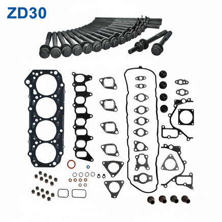 Enhanced ZD30 Gasket Set with Blue Text Overlay