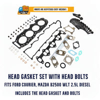 Ford Courier Mazda Bravo WLT VRS Head Gasket Set with Head Bolts